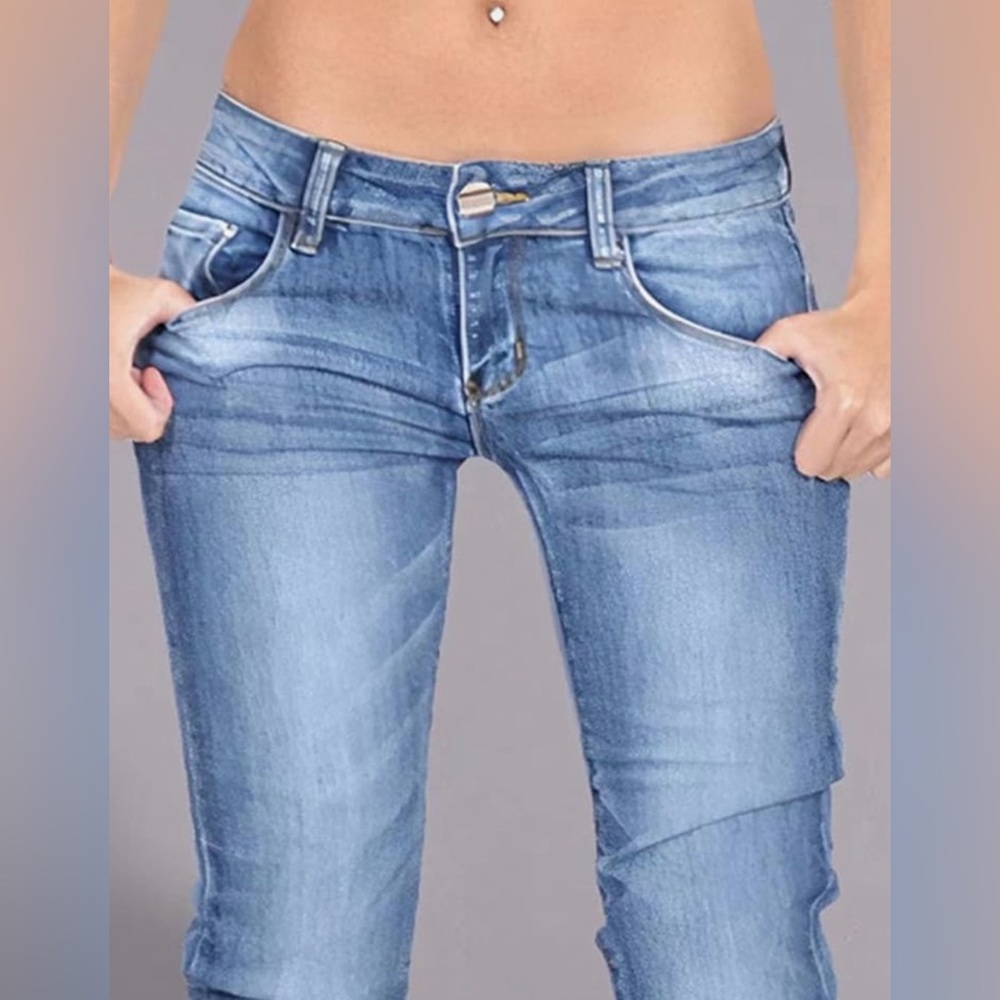 Flamingals Low Rise Boot Cut Jeans for Women Butt Lifting Western Pants M - Picture 2 of 15